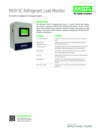 Thumbnail of document Data Sheet - MVR-SC Gas Detection Controller